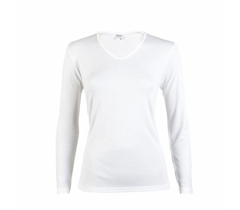 dames shirt thermo lange mouw wit
