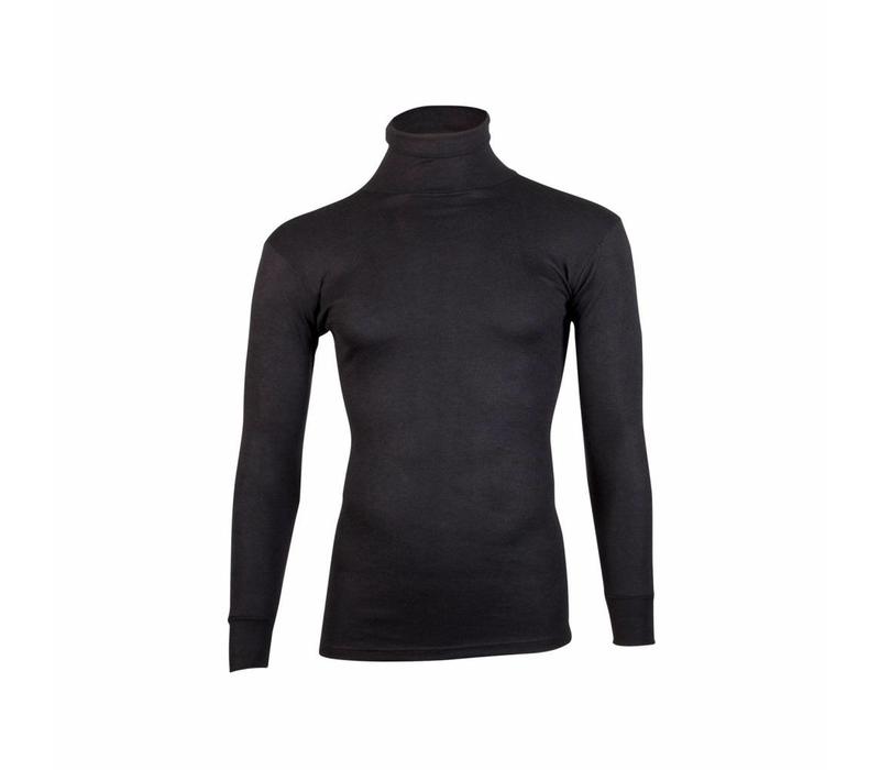 unisex colshirt lange mouw thermo zwart