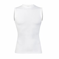 heren extra lang mouwloos shirt wit  2- Pack