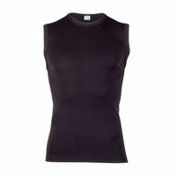 heren extra lang mouwloos shirt zwart 2-Pack