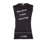 heren extra lang mouwloos shirt zwart 2-Pack