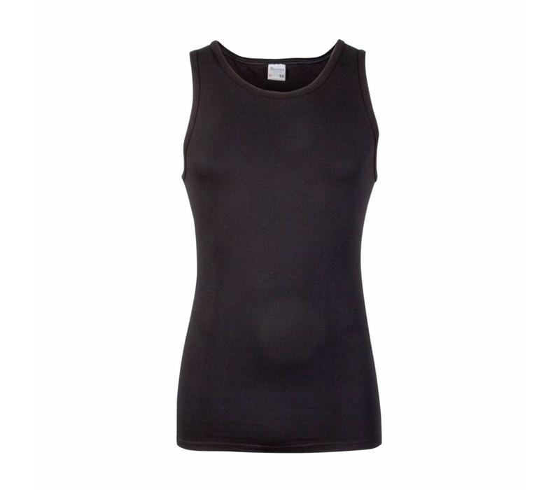 heren singlet comfort feeling zwart 2-Pack