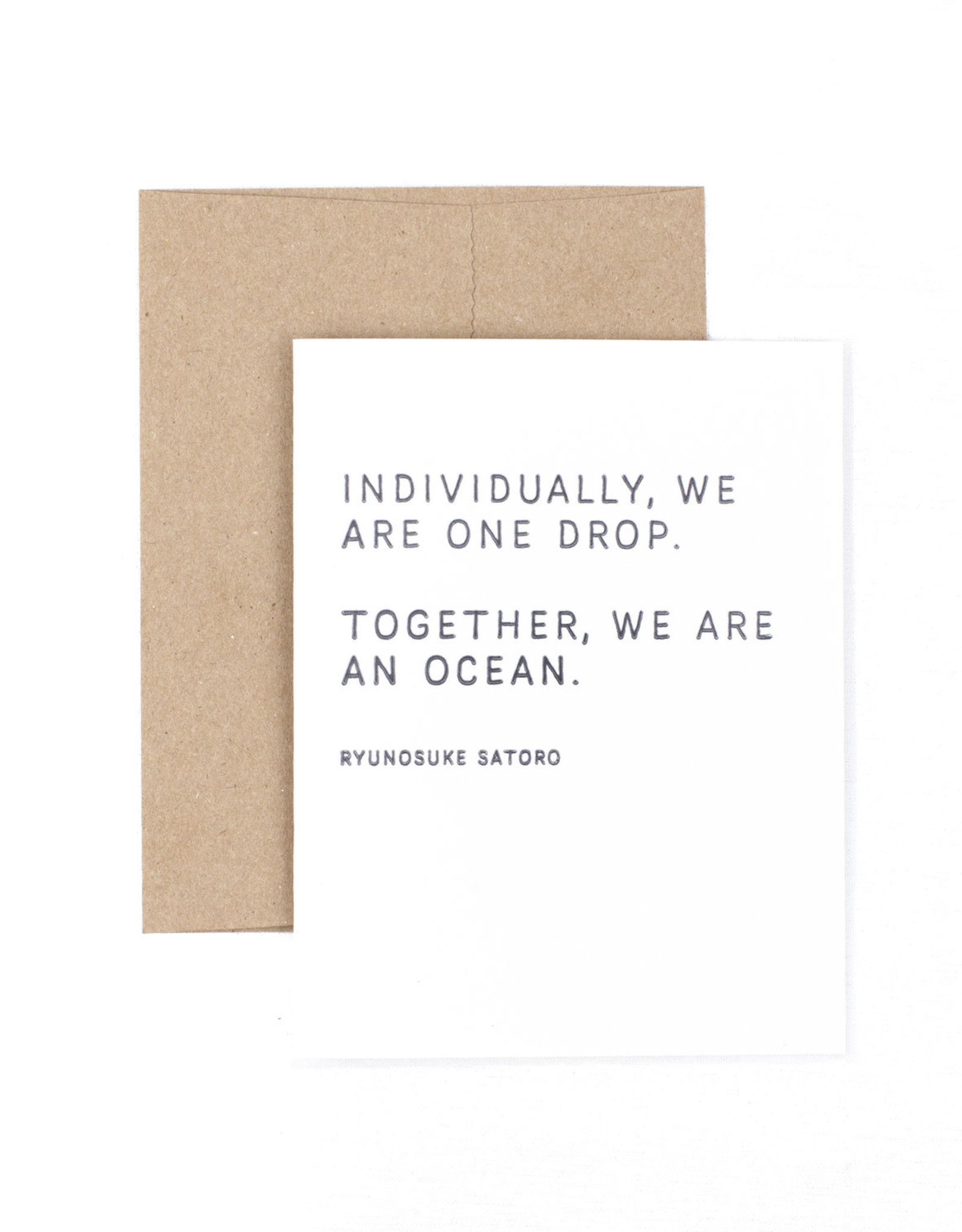 The Pear in Paper Letterpress - Individually we are one drop