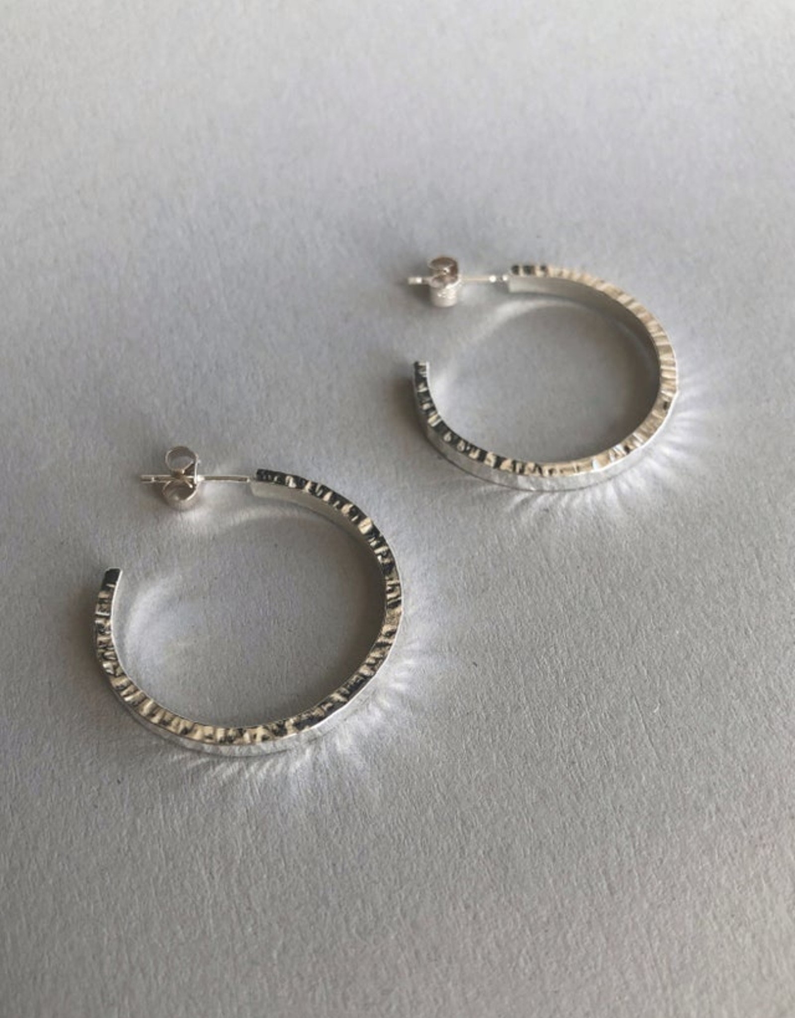 Angela O'Keefe AOK Imber Large Silver Hoop Earrings