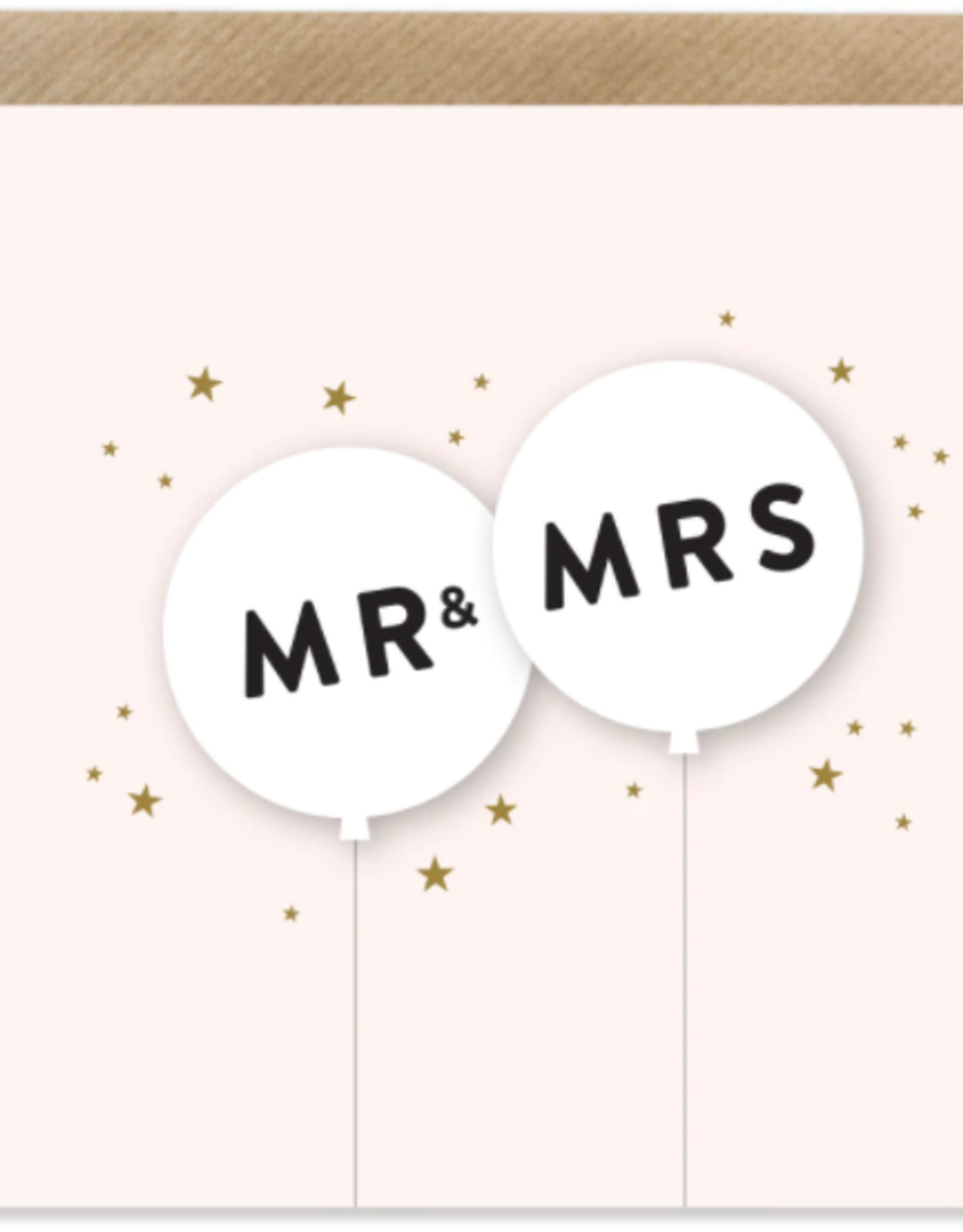Bold Bunny Mr & Mrs (balloons and stars)  | Bold Bunny Card