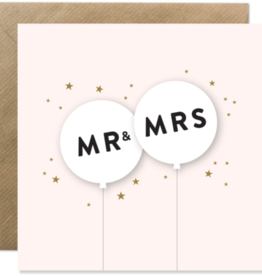 Bold Bunny Mr & Mrs (balloons and stars)  | Bold Bunny Card
