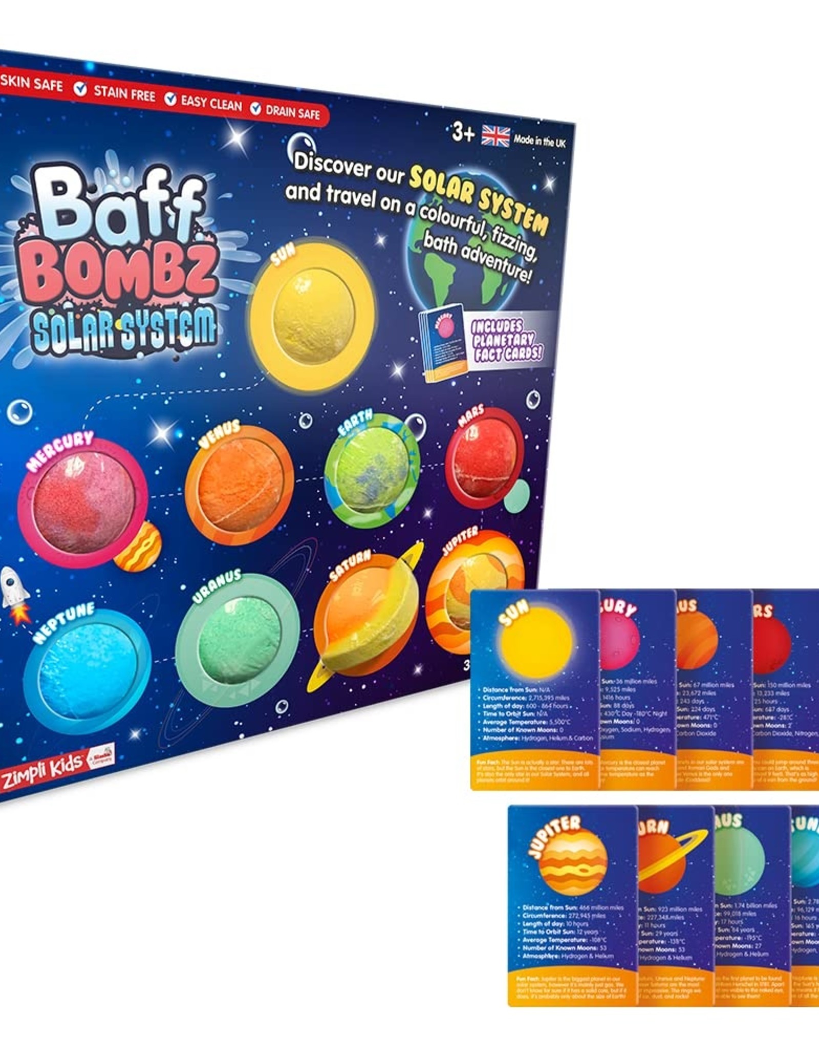 Jiminy Eco Toys Eco Bath Bombs: Educational Solar System Set