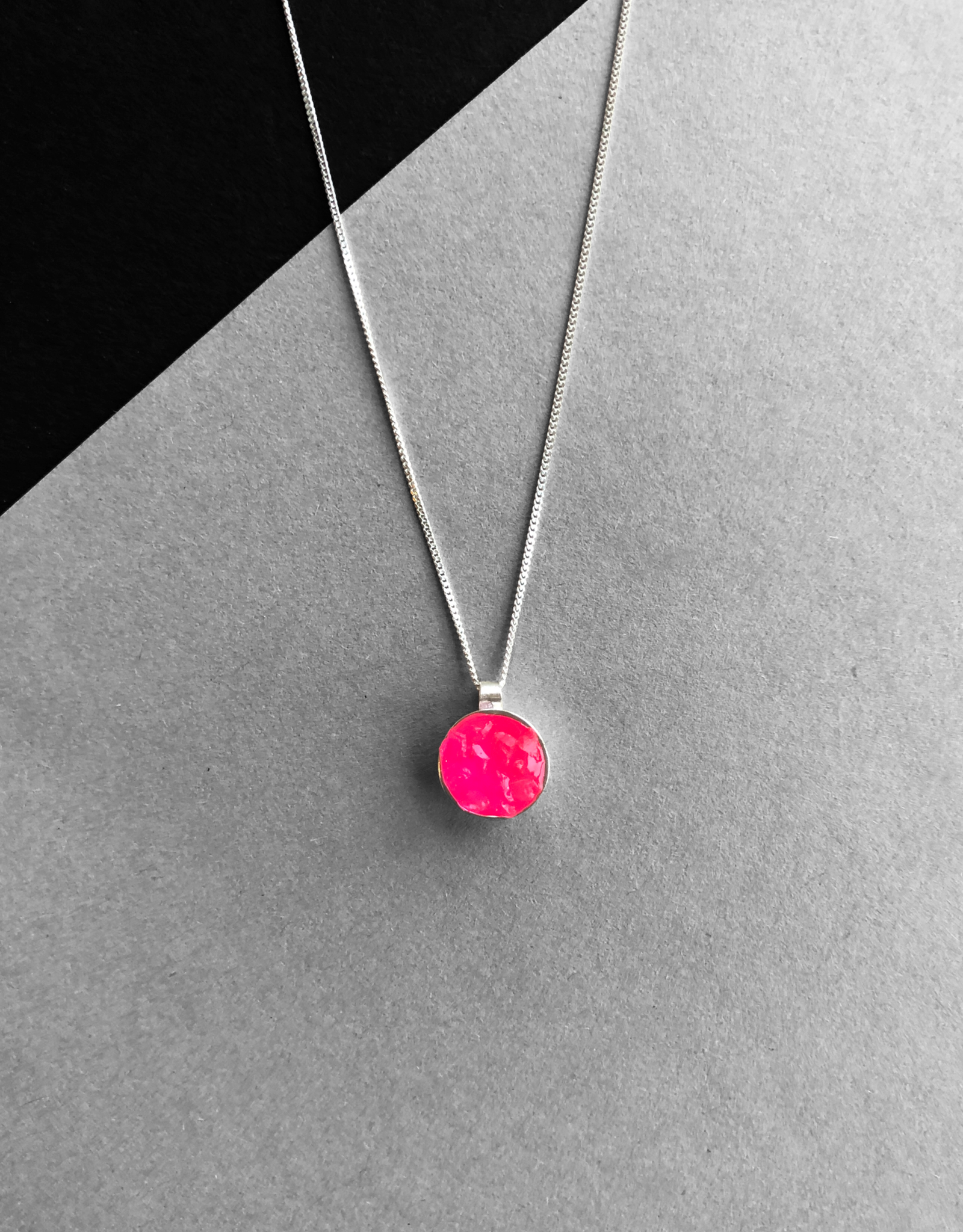 Angela O'Keefe Dainty Dot Pendant - Neon Pink