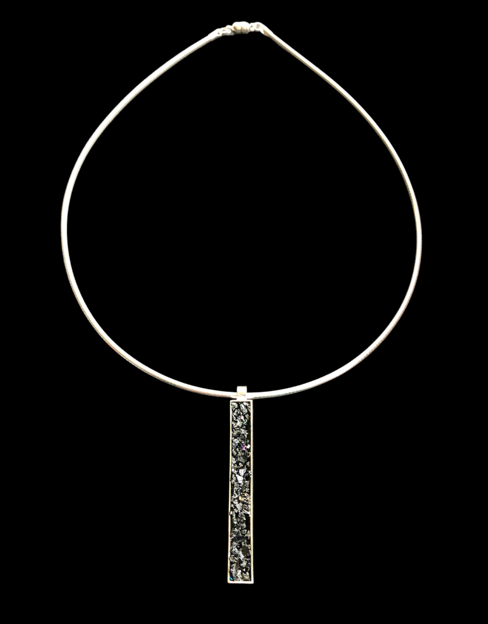 Angela O'Keefe AOK 2 Omega necklace with Urban Geode pendant (black)