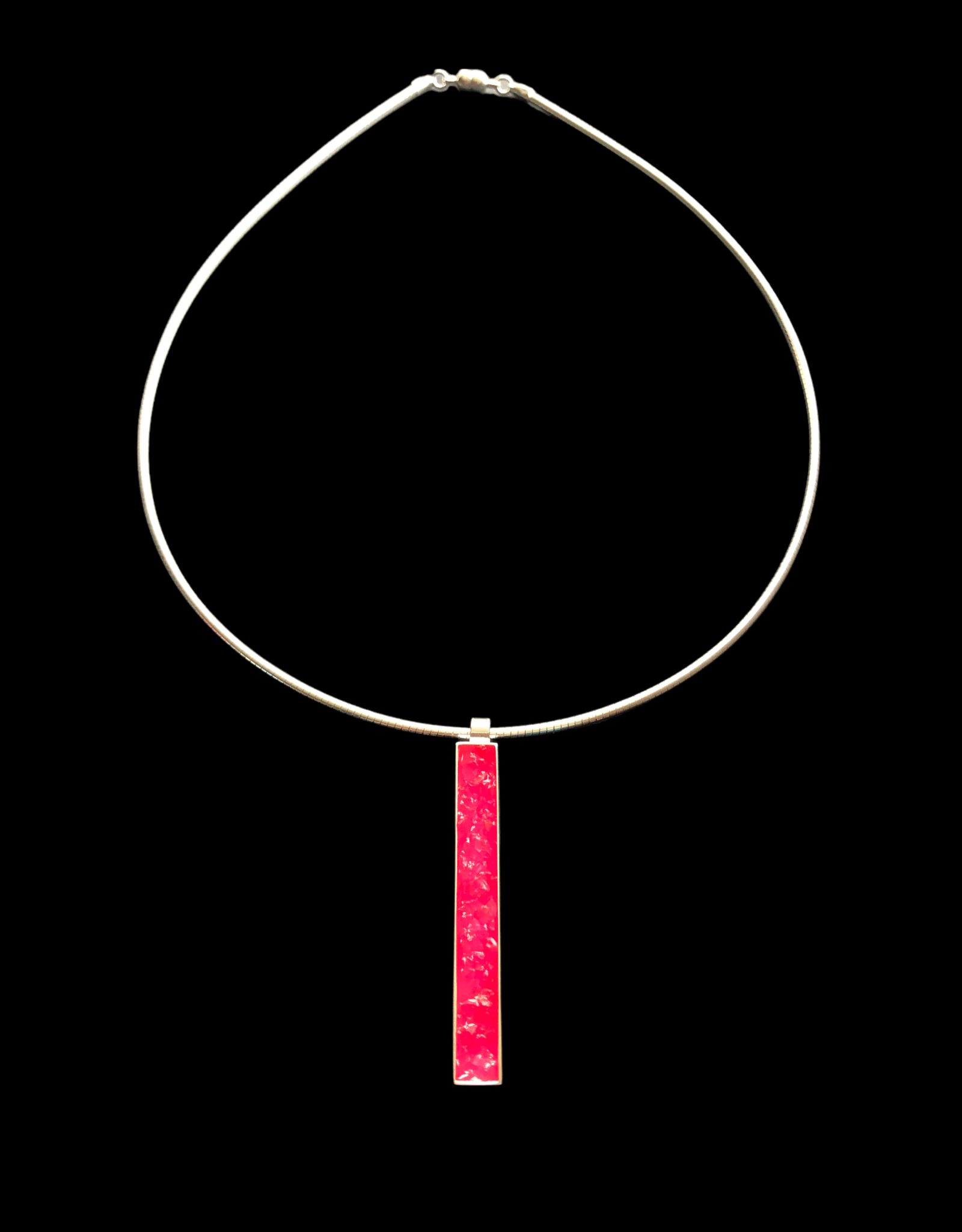 Angela O'Keefe Omega Necklet with Neon Pink Pendant