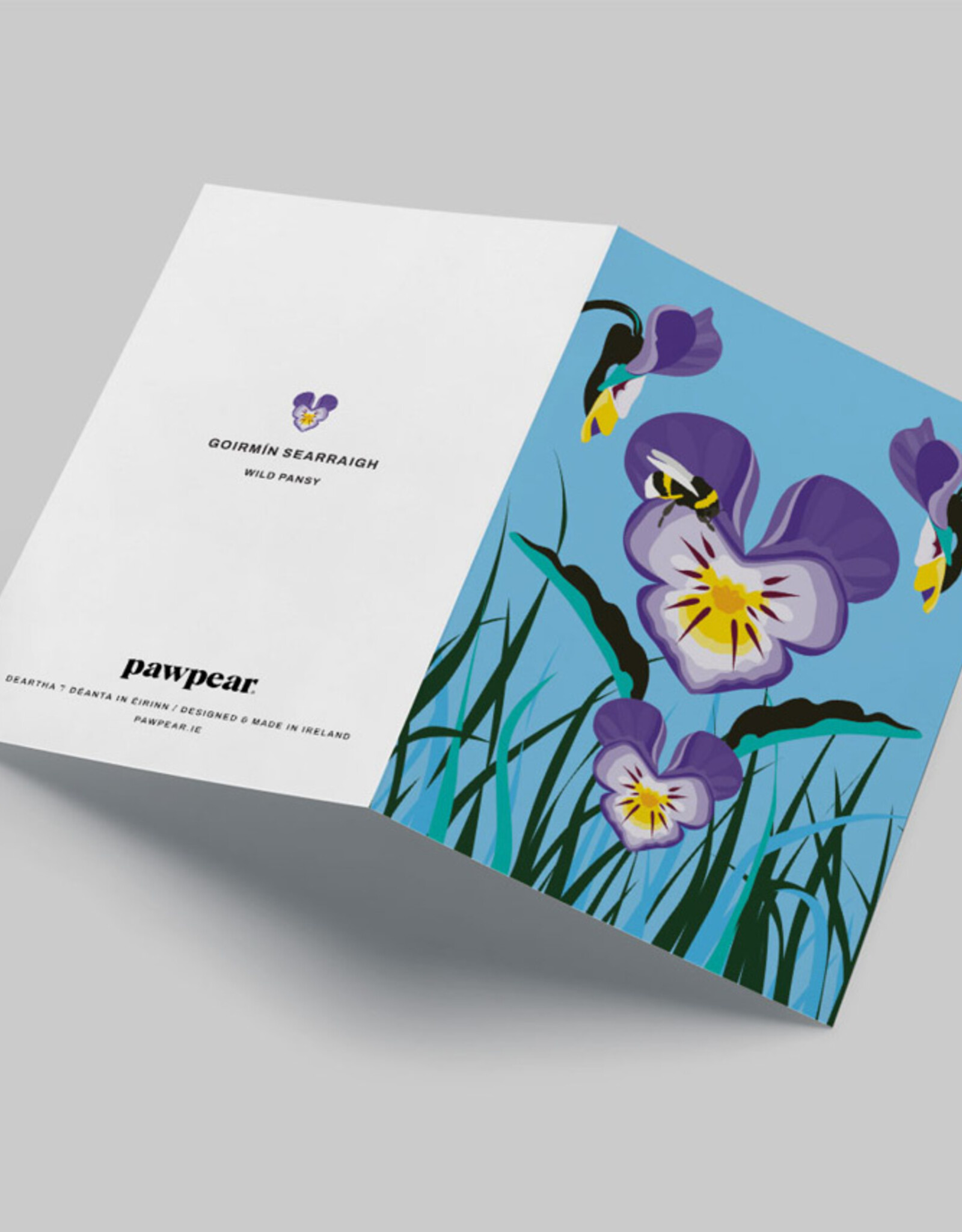 Pawpear Goirmín Searraigh/ Wild Pansy Greeting Card