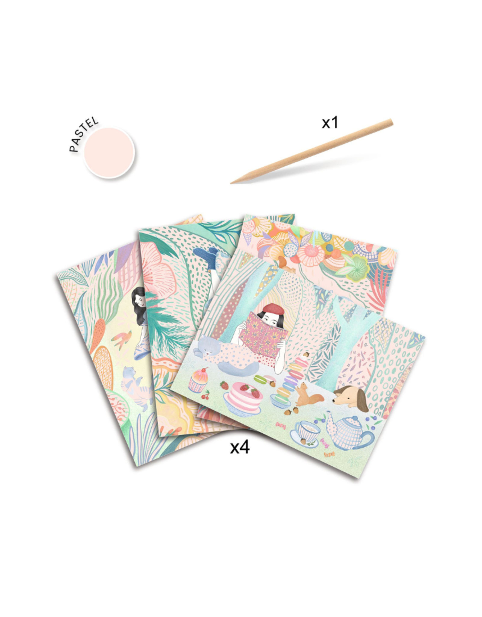 Djeco Pastel Scratch Cards - The Picnic