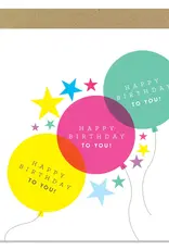 Bold Bunny Bright Happy Birthday Balloons | Bold Bunny Card
