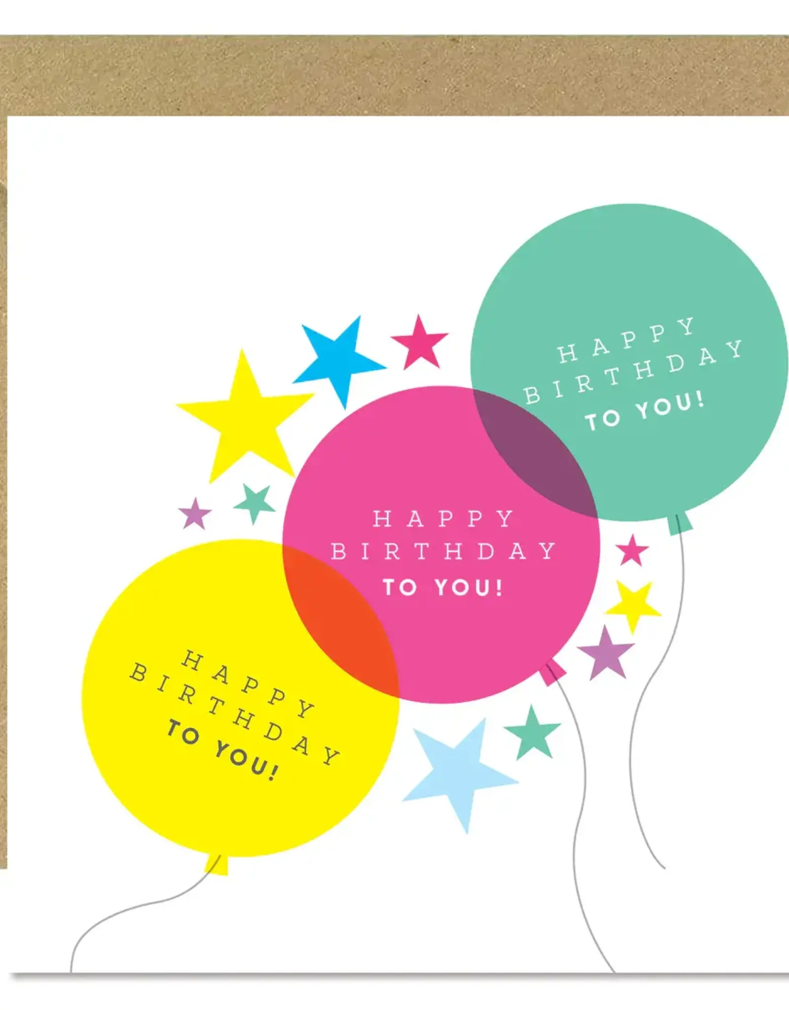 Bold Bunny Card - Bright Birthday Balloons - The Glucksman