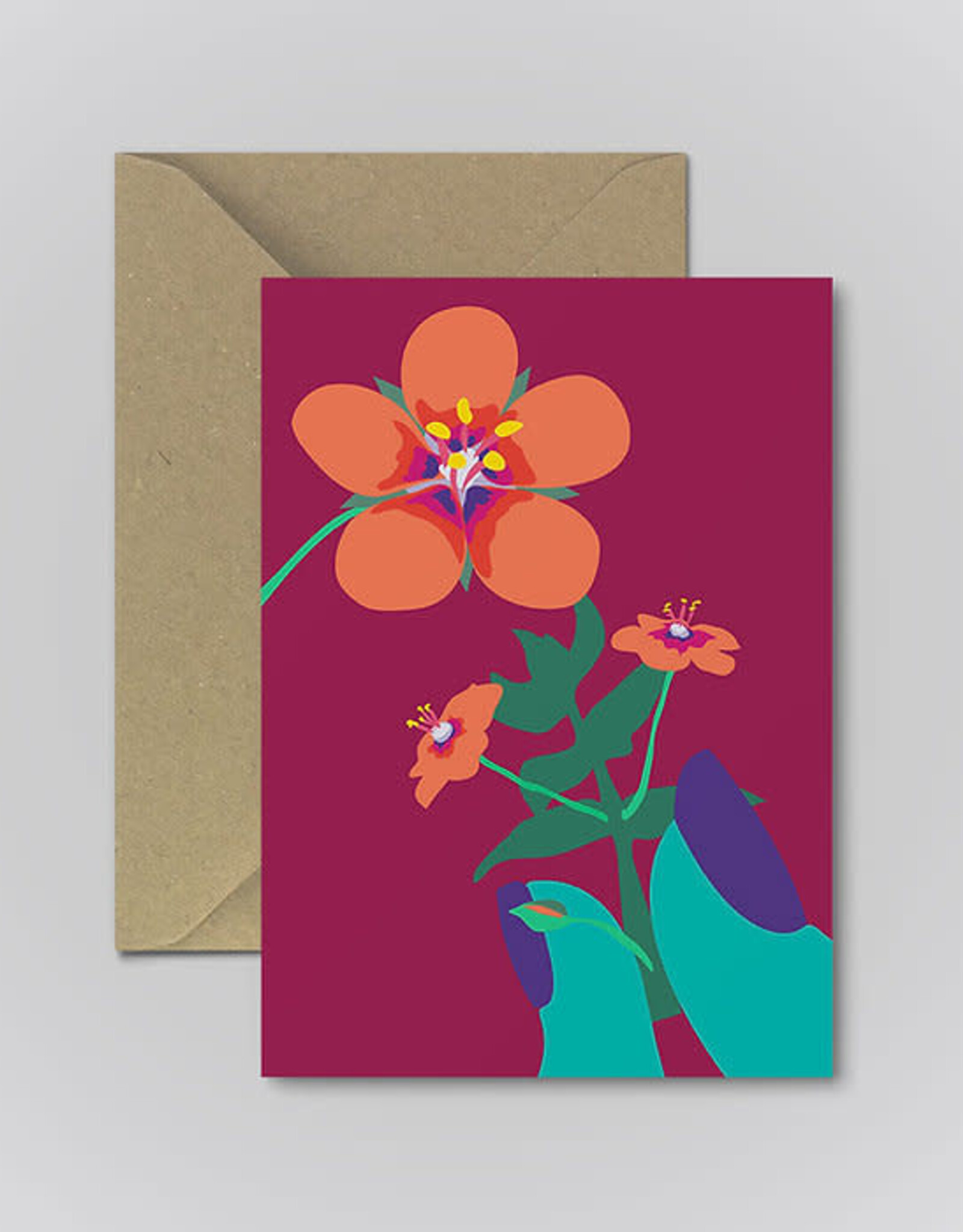 Pawpear Falcaire Fiáin / Scarlet Pimpernel  Greeting Card