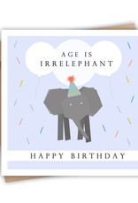 LAINEY K Age Is Irrelephant Happy Birthday Card