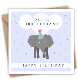 LAINEY K Age Is Irrelephant Happy Birthday Card