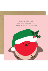Bold Bunny Robin Around The Christmas Tree | Bold Bunny Card