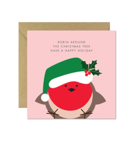 Bold Bunny Robin Around The Christmas Tree | Bold Bunny Card