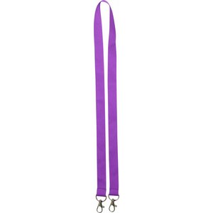 Purple - Polyester lanyard with 2 metal hooks