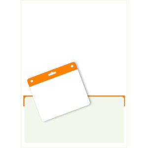 Butterfly badges™ 1070.53/Orange Met oranje balk aan bovenzijde van de badge. (set van 50 vel)