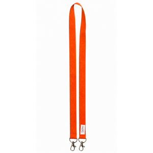 Orange - Polyester lanyard with 2 metal hooks