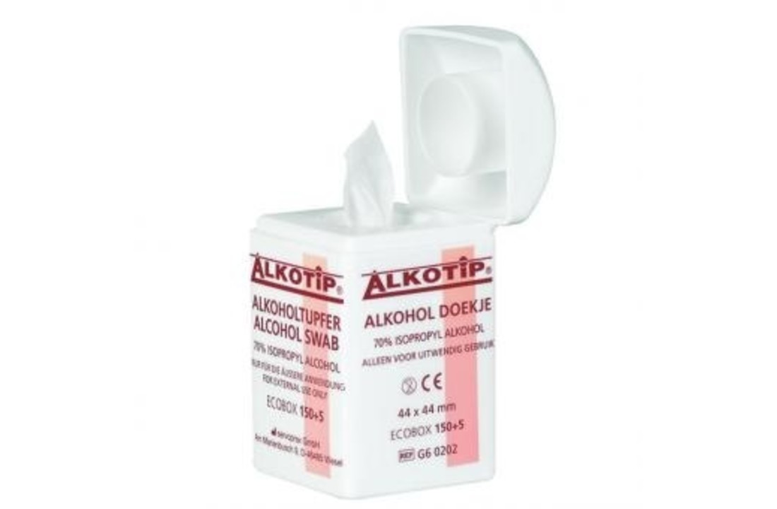 Alkotip alcoholdoekjes in dispenser (155 stuks)