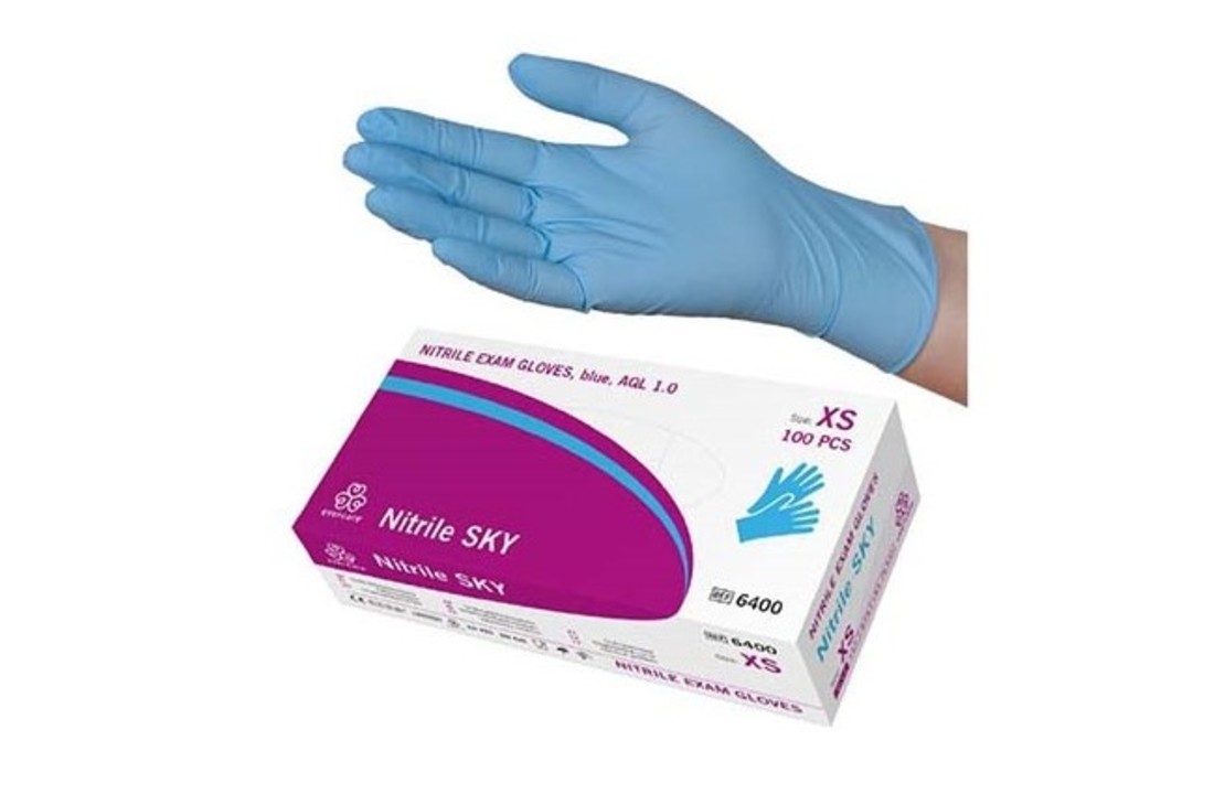Evercare Sky Nitrile handschoenen blue AQL1.0 onsteriel