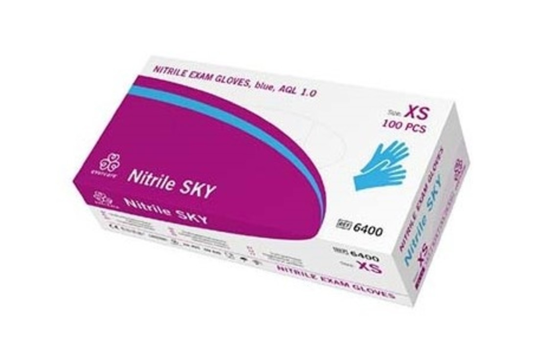 Evercare Sky Nitrile handschoenen blue AQL1.0 onsteriel