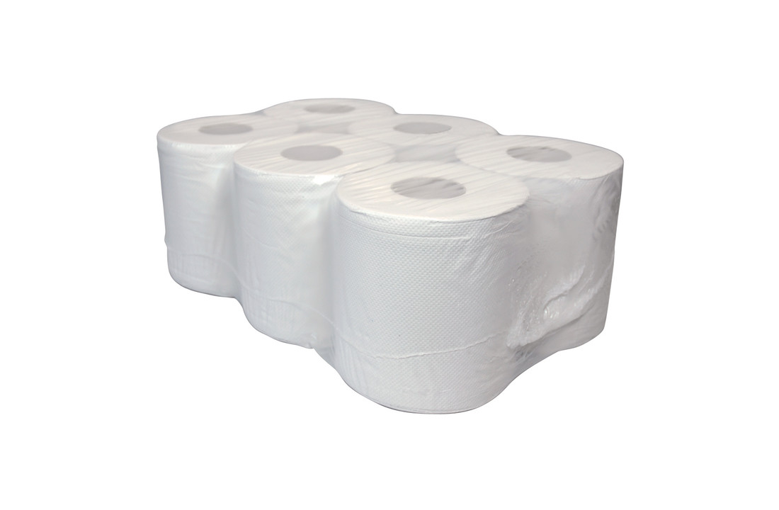 Midi poetspapier Recycled wit geperforeerd 2-laags 150 m x 20 cm (6 stuks)