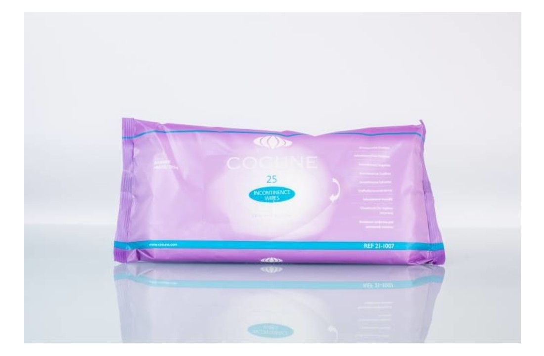 Cocune incontinentie wipes (12 x 25 stuks)
