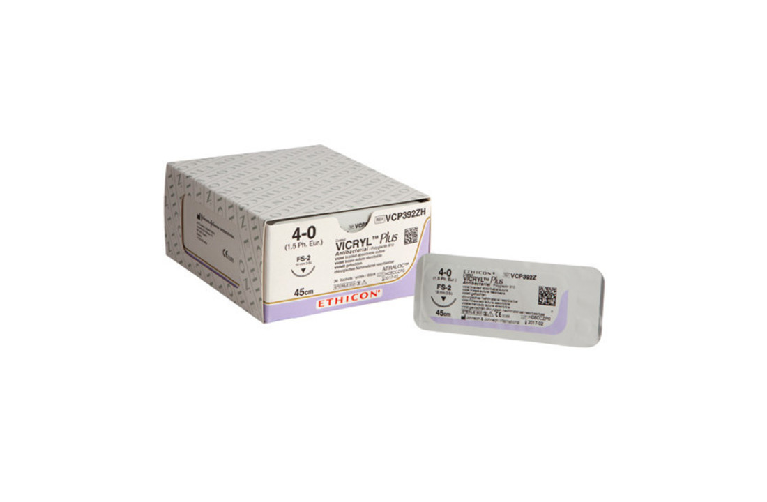 Vicryl Plus 4-0; 45cm violet FS-2 (36 stuks)