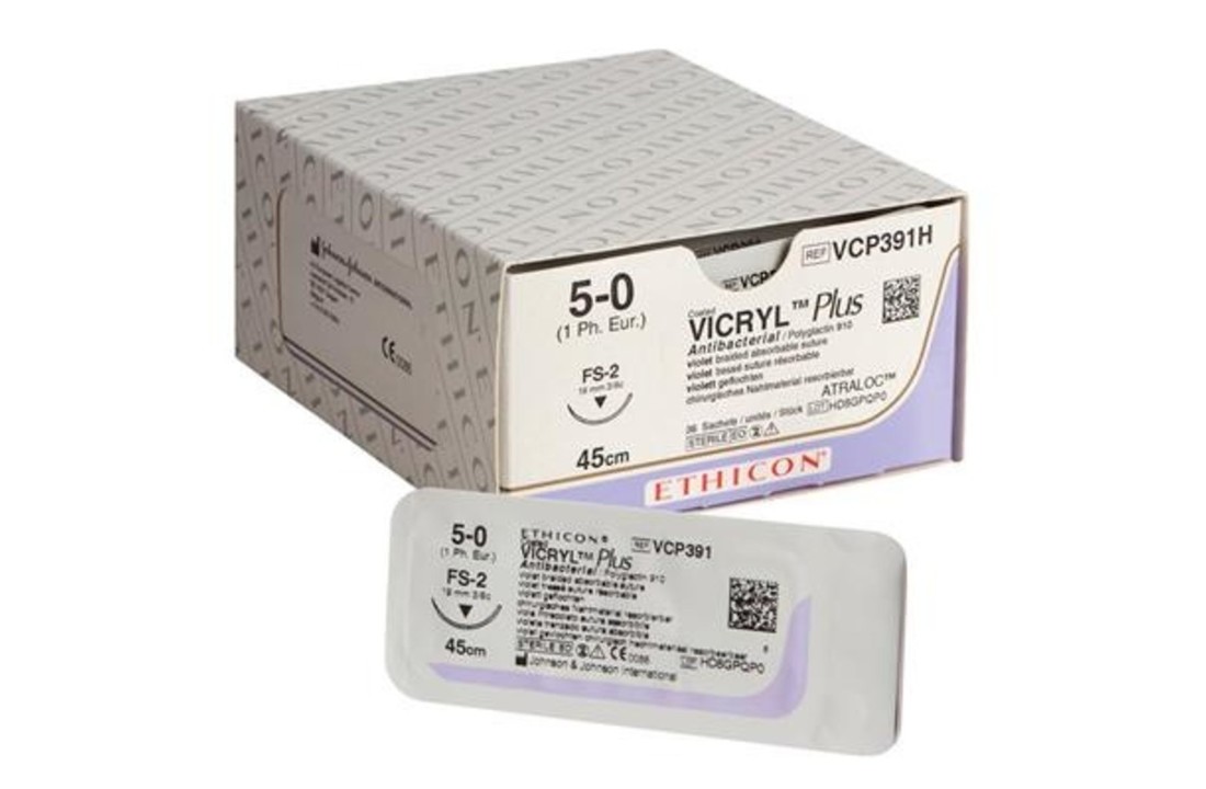 Vicryl Plus 5-0; 45cm ongekleurd (36 stuks)