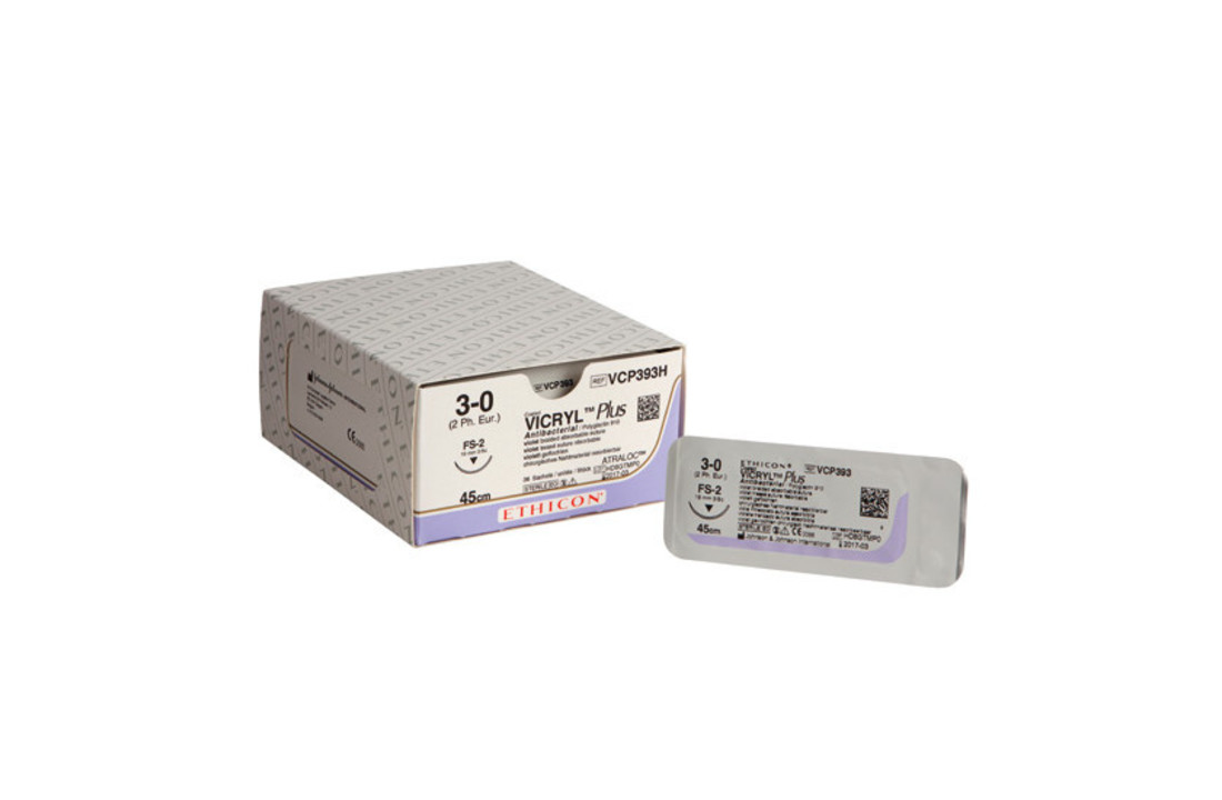 Vicryl Plus 3-0; 45cm ongekleurd FS-2 (36 stuks)
