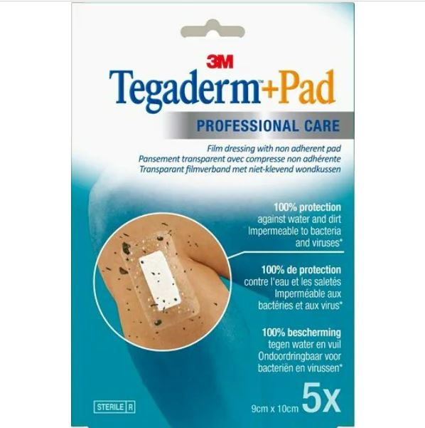 3M™ Tegaderm™ +Pad Transparant Film verband 9 cm x 10 cm (5 stuks)
