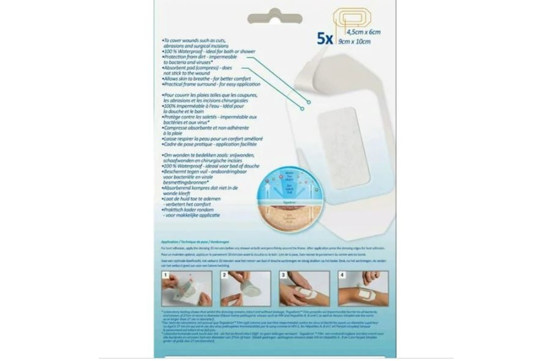 3M™ Tegaderm™ +Pad Transparant Film verband 9 cm x 10 cm (5 stuks)