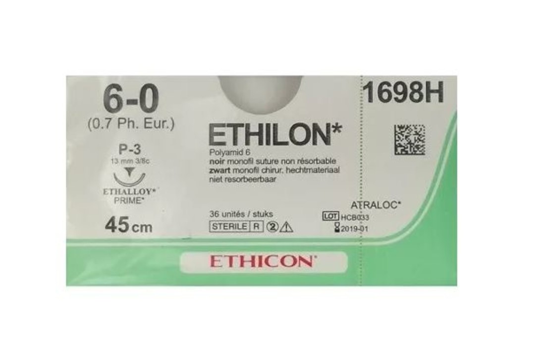 Ethilon 5-0; 45cm zwart (36 stuks)