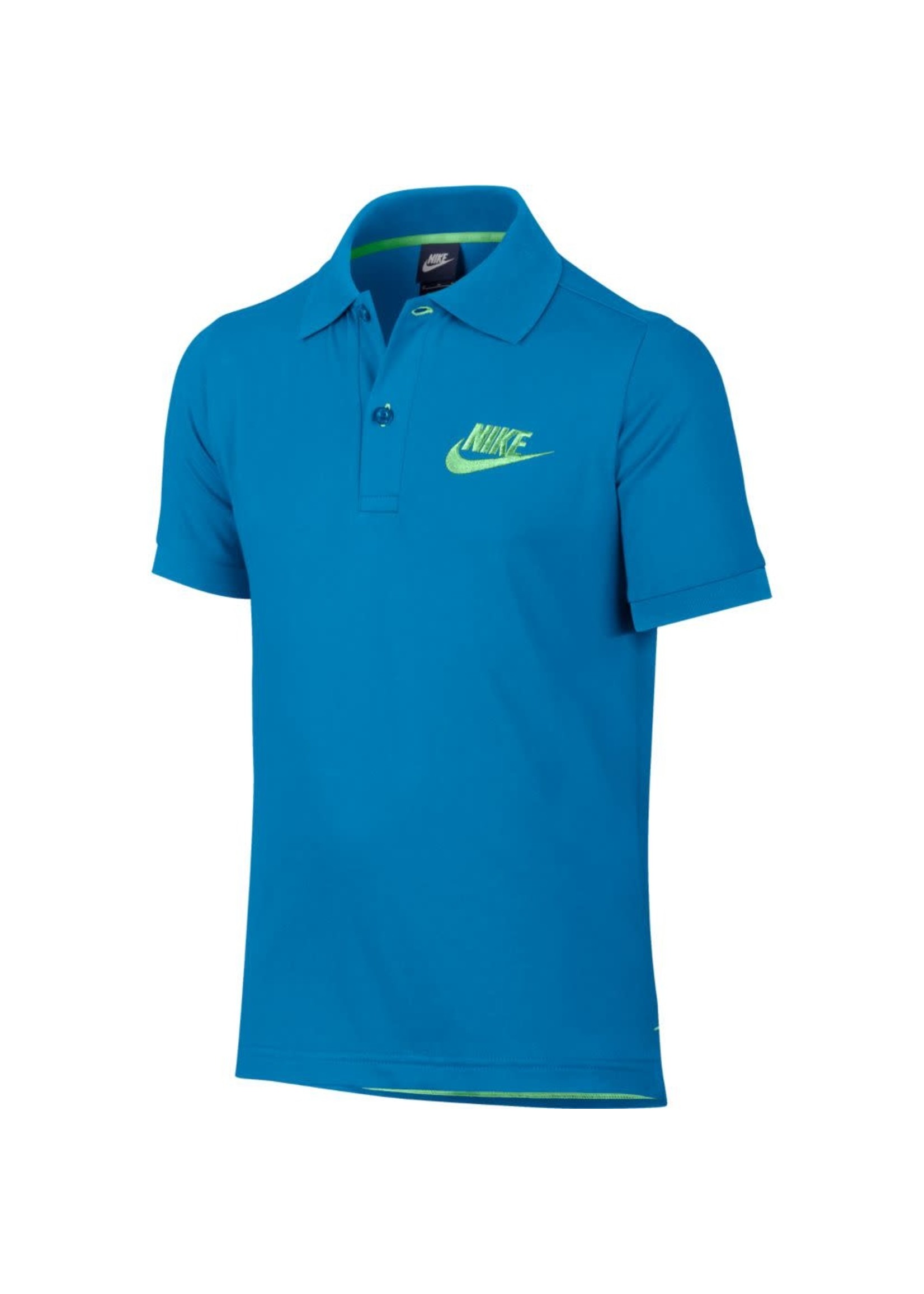 Nike Boys Matchup Polo Shirt Photo Blue/Lime XL