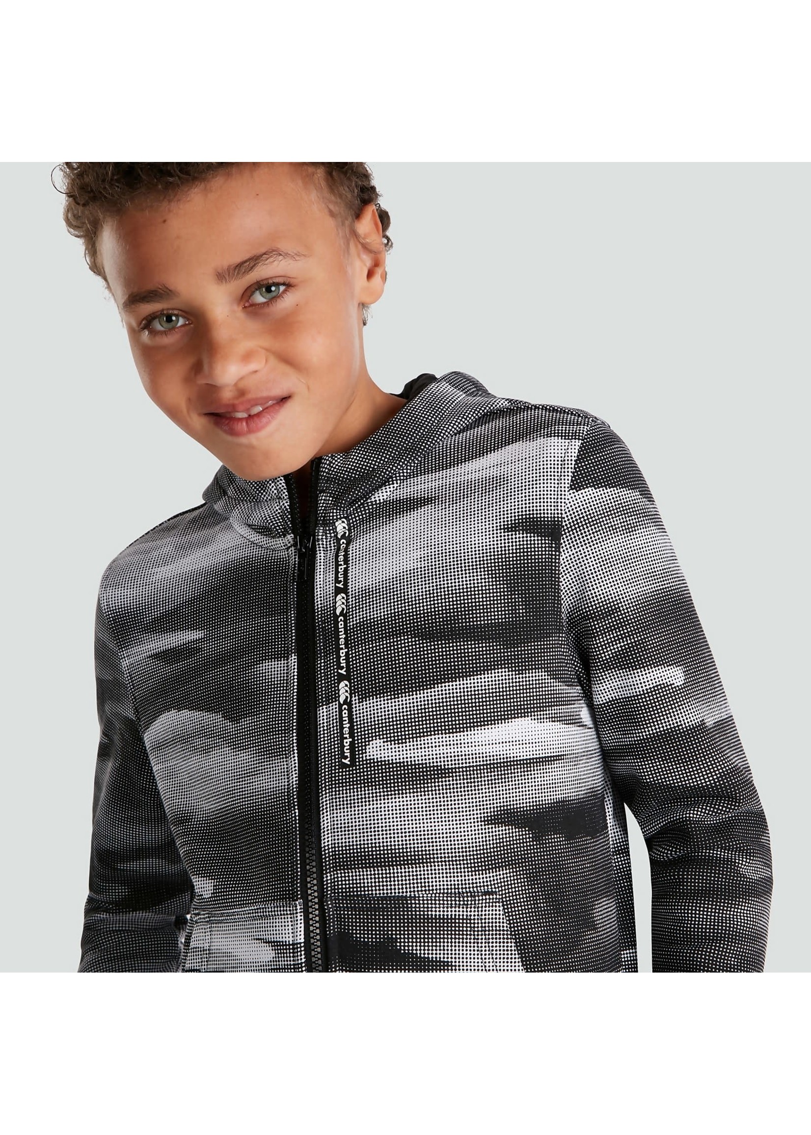 Canterbury Canterbury Junior Full Zip Hoodie, Black/White