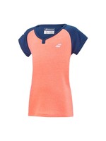 Babolat Babolat Cap Sleeve Girls T Shirt  - Peach / Navy (2022)
