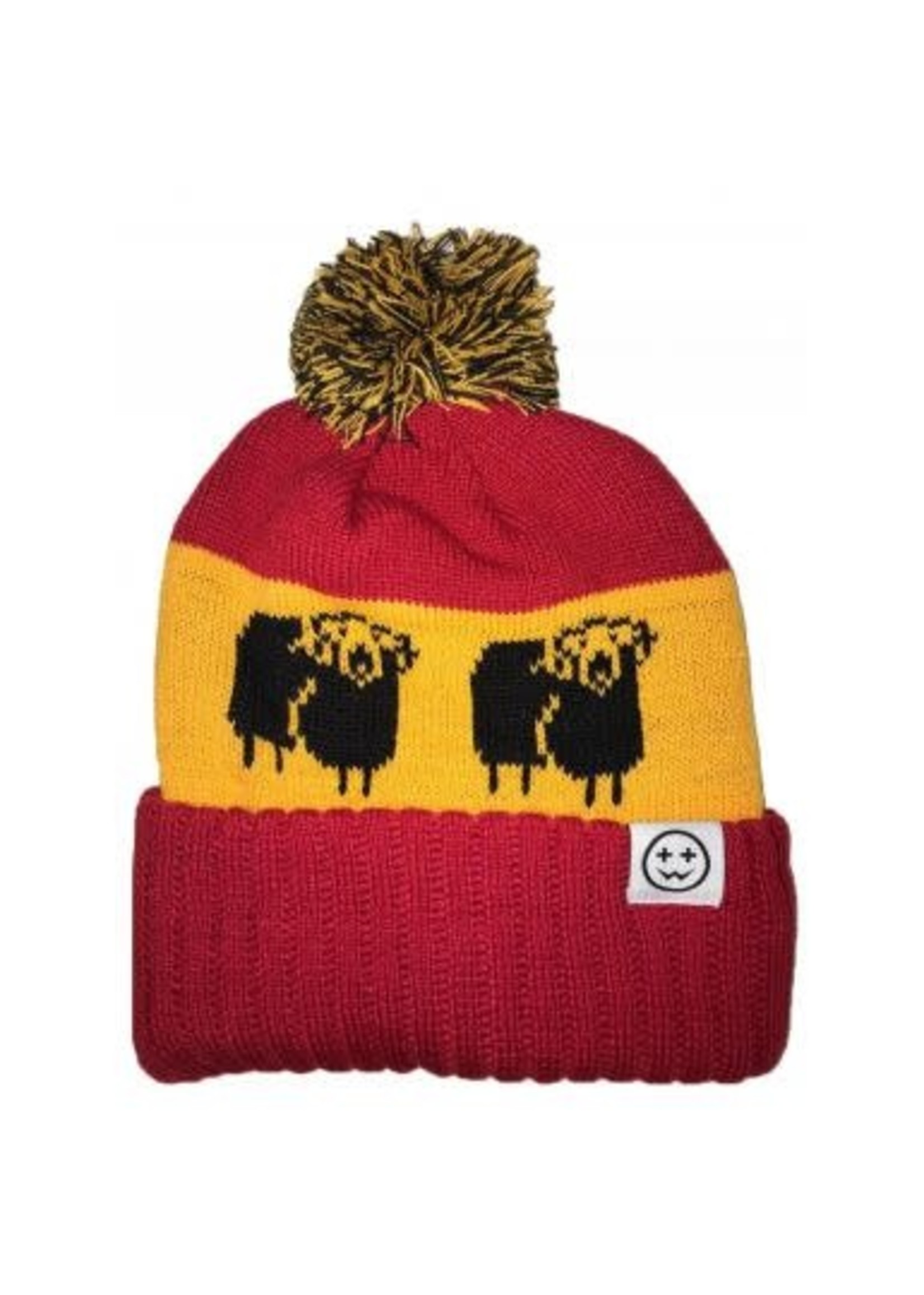 WackySox Wacky Bobble Hat - Sheep Red/Gold/Black