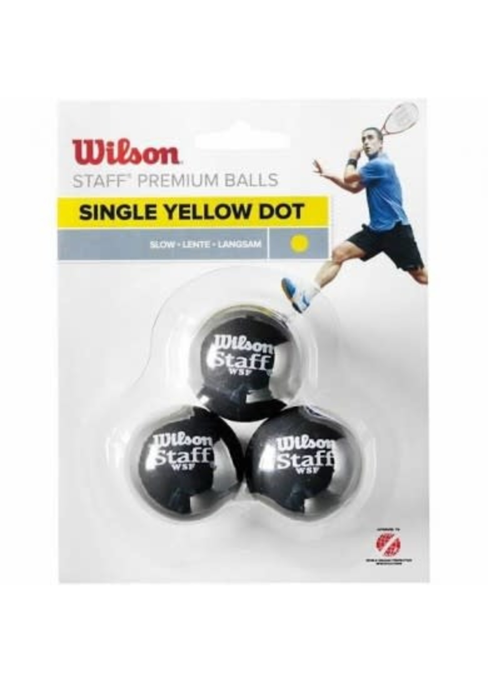 Wilson Wilson Staff Premium Single Yellow Squash Ball (2022) [Pack of 3]