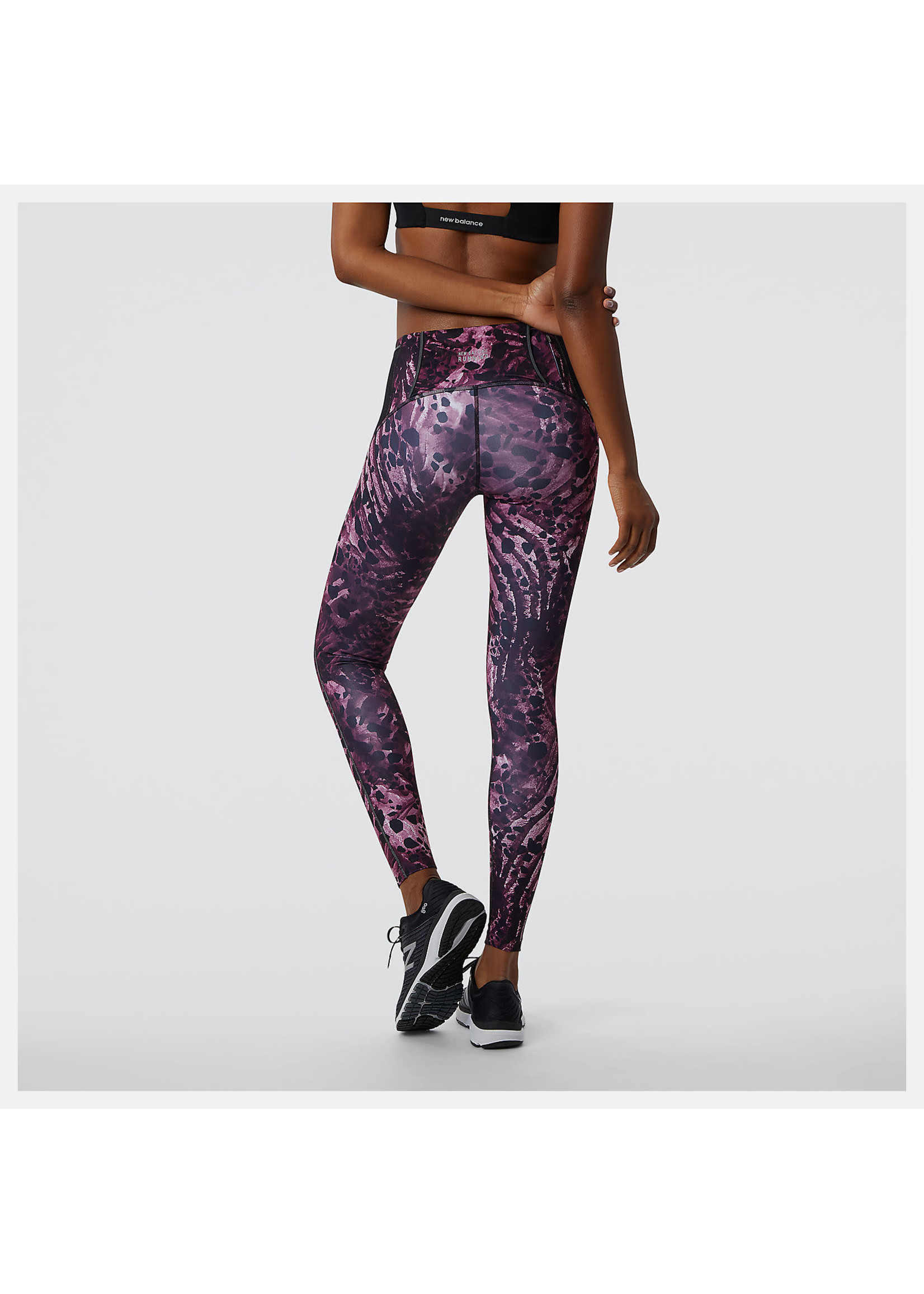 NEW Balance Collection Legging Womens Small Purple Floral Pullon Polyester  Blend