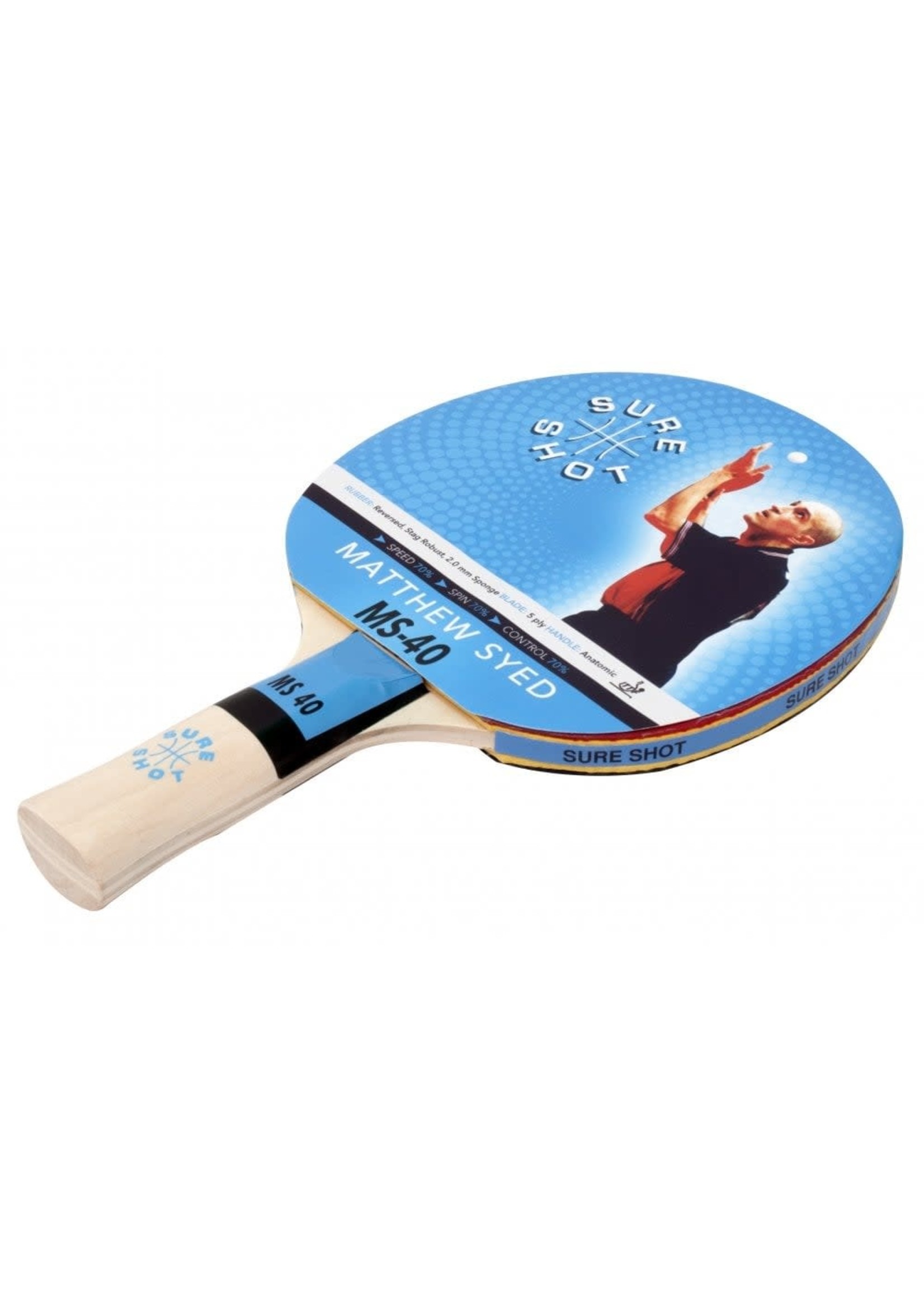 Matthew Syed MS40 Table Tennis Bat (2023) - Blue