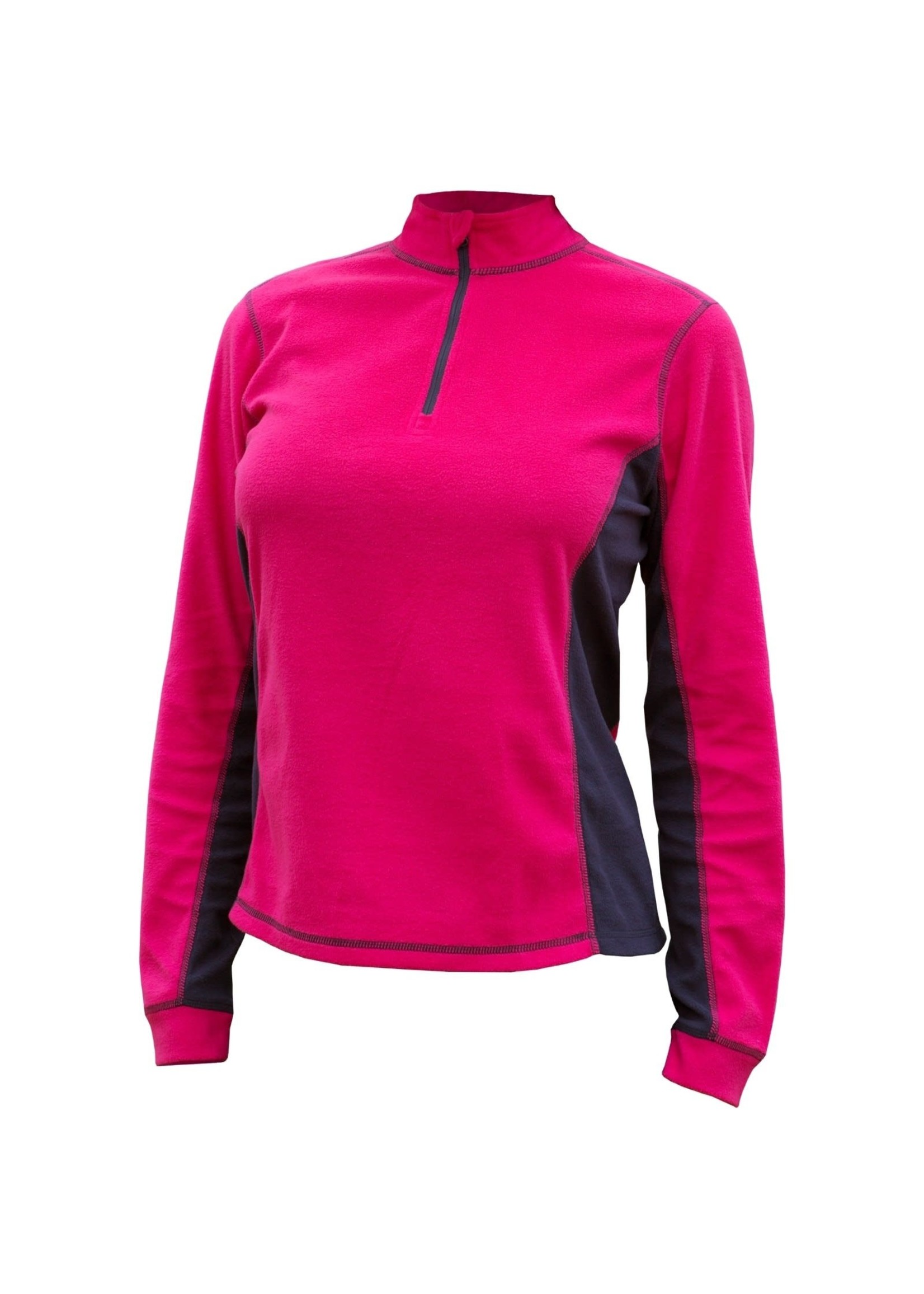 Catmandoo Sania Ladies 1/4 Zip Microfleece Midlayer, Pink/Navy