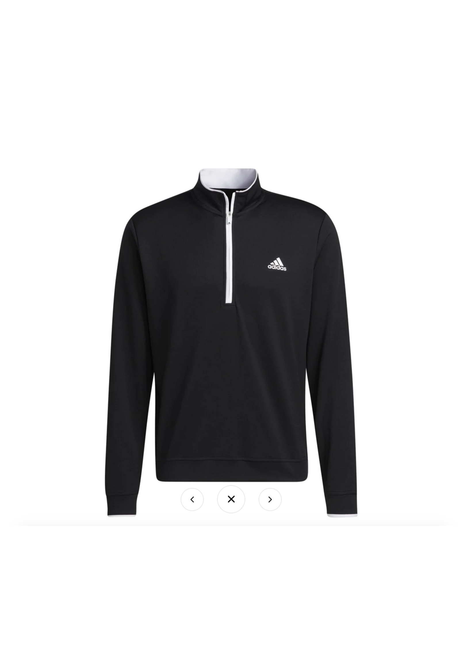 Adidas Adidas Lightweight 1/4 Zip Mens Golf Pullover (2023), Black/White
