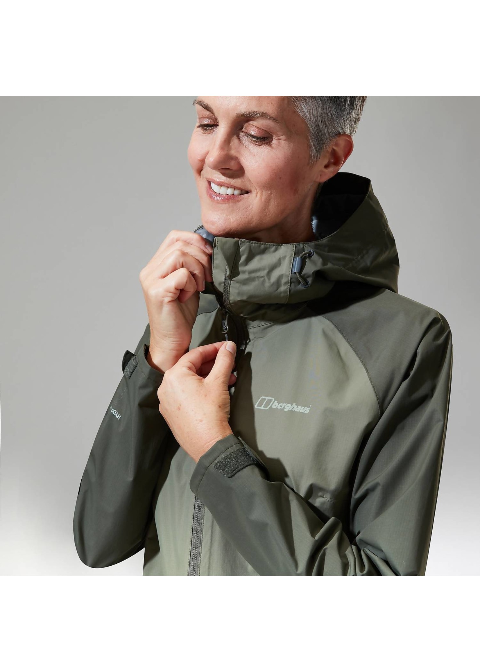 Berghaus Deluge Pro Ladies Waterproof Jacket (2023) Green - Gannon Sports