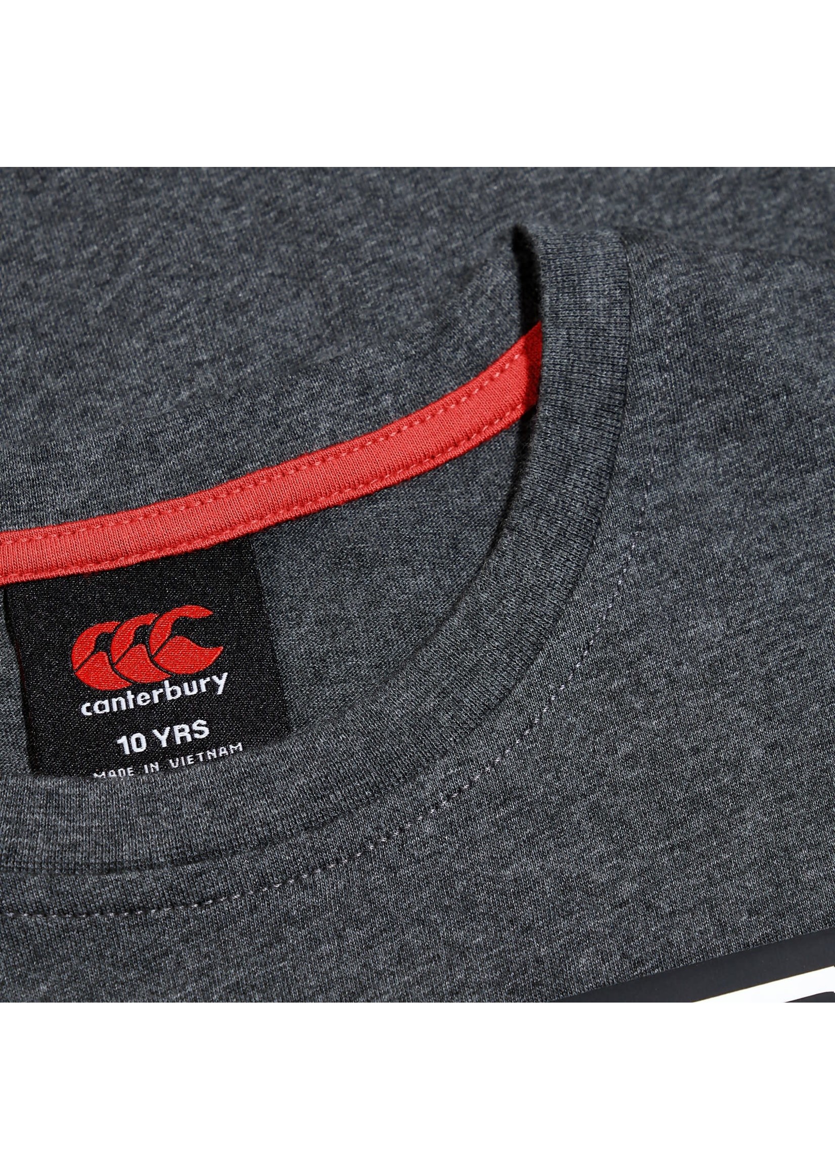 Canterbury Canterbury Cotton Logo Junior T-Shirt (2023) Grey /Red