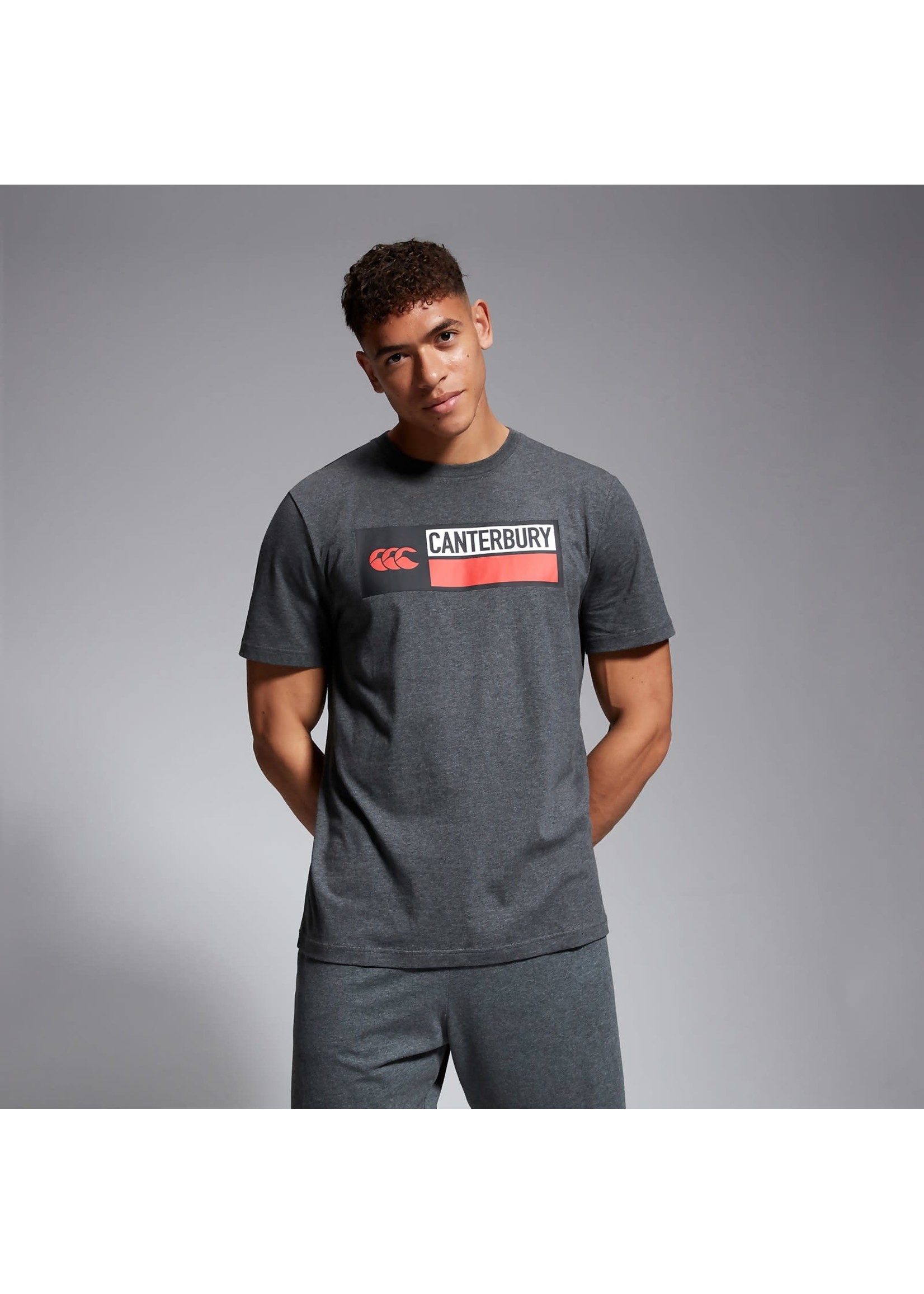 Canterbury Canterbury Cotton Logo Mens T-Shirt (2023) Grey /Red