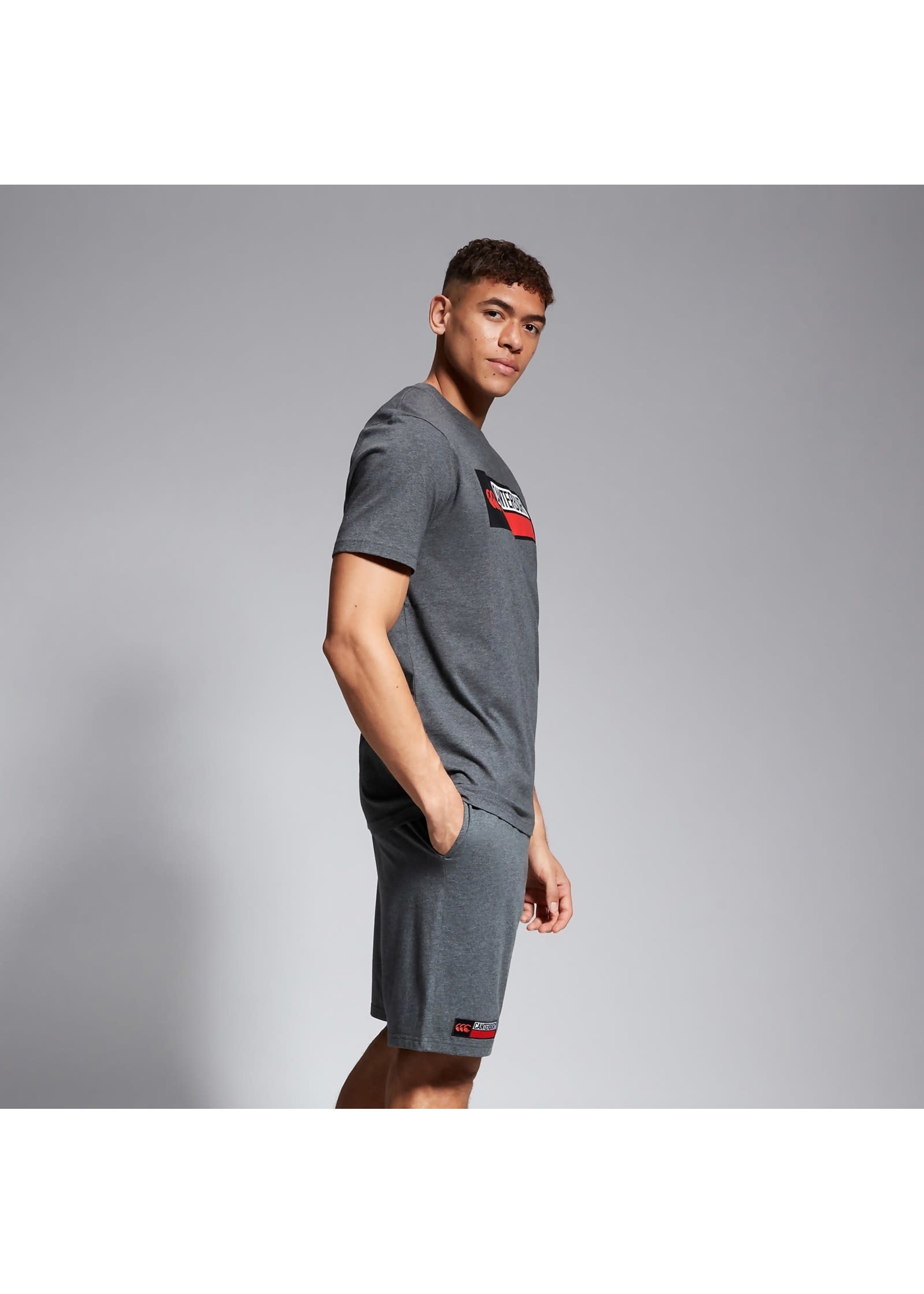 Canterbury Canterbury Cotton Logo Mens T-Shirt (2023) Grey /Red